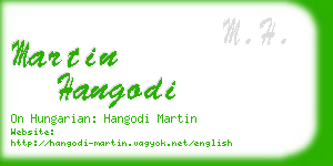 martin hangodi business card